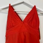 Kona Sol Women’s Ribbed Crisscross Tankini Swimsuit Top Red NWT Photo 1