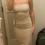 Bodycon Champagne Dress Tan Photo 0
