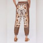 Anthropologie  Brown and Cream Floral Cropped Pants Photo 1