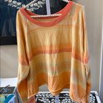 We The Free Free People  Baja Orange Striped Long Sleeves Photo 3
