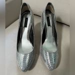 White House | Black Market  Heels 10 Women Stiletto Pumps Silver Shoes snake skin Photo 1
