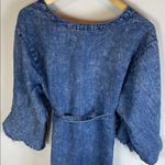 Denim Kimono Style Dress with Belt Blue Size undefined Photo 9