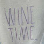 Rae Dunn  Cream Hoodie Purple Sequins Size XS Wine Time Photo 1