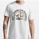 "TAKE A LOOK IT'S IN A BOOK" reading rainbow butterfly tee shirt size large FLAW White Photo 0