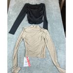 Cider  Ruched Cropped Long Sleeve Top XS Date Night Dressy Lace Lot Of 2 New Tags Photo 5