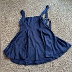 Lulus  Flirtatious Looks Navy Blue Tie-Strap Mini Dress With Pockets Photo 3