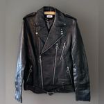 KHAN Biker Leather Jacket In Black Motorcycle Moto Slim Fit Sz Lg So Soft NWOT Photo 4