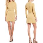 Free People French Girl belted A-line Mini Dress Gold NEW Size Large Photo 1