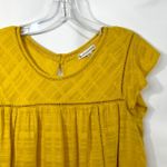 John Paul Richard Large Top Yellow Cap Sleeve Blouse Raw Boho Boxy Gauzy 1684 Photo 4