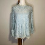 Heartloom light blue lace long sleeve top size S Photo 1