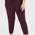 Torrid  Burgundy Slim Taper Studio Luxe High Rise Tie Front Waist Pants Size‎ 14 Photo 0