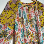 Anthropologie  Maureen Babydoll Tunic Blouse Sheer Multicolor Floral Paisley M Photo 5