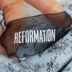 Reformation  Womens Floral Wrap Crop Top Size M Blue Coquette Feminine Dainty Photo 3