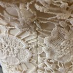 Boho Cream crochet Long bell sleeve mini dress Size L Photo 2