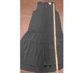 Nicole Miller Black Drop Waist Tiered Sleeveless Dress Large Minimalist Lagen Photo 6