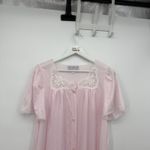 Gloria Vanderbilt  Vintage Light Pink Housecoat Pajama Dress Size Med Coquette Photo 1