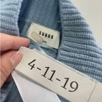 Suboo Sweater Womens Large Blue Isla Oversized Knit Turtleneck Cozy Photo 6