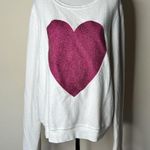 Wildfox Pink Glitter Heart White Sweatshirt Photo 1