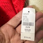 Catherines  Swim Dress One Piece Swimsuit Molded Cups Tiered Lace Floral Red NEW Photo 5