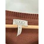 LOGO By Lori Goldstein LOGO Sweater Women XL Brown V-Neck Long Sleeve Knit Swiss Dot Cotton Cashmere Photo 4