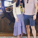 Banana Republic BNWT  linen yellow and white floral top size Medium Photo 4