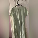 ZARA  Women Tiered Maxi Dress  light green SZ M NWOT Photo 1