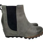 Sorel Joan of Arctic Lea Hidden Wedge Boot - Burnished Gray Leather Women’s Sz 7 Photo 1