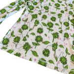 Stine Goya Juno Long Sleeve Stretch Shirt Green Sunflower Print Size Medium White Photo 3