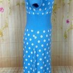 FINE KNITS By ROGER Vintage Blue Polka Dot Sweater Dress Size undefined Photo 2