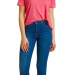 Majestic Filatures Women's Linen/Elastane Short Sleeve Crewneck Pink Tee Photo 0