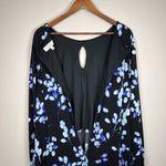 Sabrina Collective Midi Dress 4X Black Purple Floral Sheath Keyhole Long‎ Sleeve Photo 12