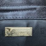 Mario Valentino Vintage Black Leather Stripe Clutch Bag Photo 3