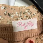 Pink Lily  tan pink floral smocked midi dress long sleeve women’s size XL cottage Photo 3