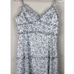 B. Smart  T Strap Sundress Size 13 Floral Mini Babydoll Ruffles Blue & White Photo 2