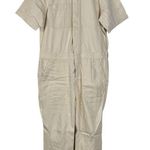 Everlane The Short Sleeve Denim Overall in Cream Size 8 Photo 0