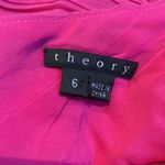 Theory  Taliana pink silk one shoulder pleated mini dress size 6 Photo 5