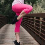 Zyia  Active Hot Pink Zipper Pocket Light n Tight Hi-Rise Crop 17" NWT Size 4 Photo 2