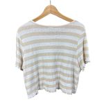 Billabong ‘Breeze By’ Neutral Striped Ruffle Top Photo 4