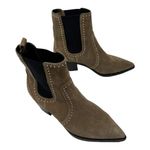 Paige  Studded Suede Pointed Toe Chelsea Ankle Boots Taupe Size 7 Photo 6