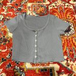 Brandy Melville Button Down Crop Top Photo 0