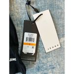 DKNY NWT! Jeans Black Cropped Tie Sleeves Deep Scoop Neck Short Sleeve Tee Small Photo 2