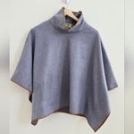 Tuckernuck NWT  Slate Blue Leather Trim Funnel Piper Poncho One Size Photo 3