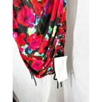 Rat & Boa Maribella Mini Body Con Ruching Dress Red Black Floral Size Medium Photo 5
