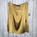 Old Navy NWT Size 4X Gold Satin Midi Skirt w/ Side Slit Photo 1