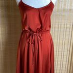 Banana Republic Adjustable Drawstring Waist , T-Back Satin Midi Slip Dress Photo 0