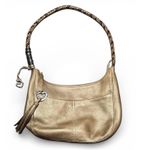 Brighton  Barbados Gold Leather Hobo Shoulder Bag Heart Charm Braided Strap Purse Photo 1
