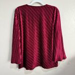 Alfani  Womens Top Burgundy Faux Velvet Metallic Mod Blouse Photo 2