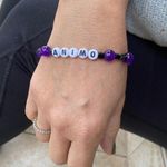 Animo Letter Beaded Bracelet Black & Purple Beads Photo 0