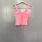 Free People NEW  HAH Rose Quartz Pink Seams Like A Princess Romantic Corset Top S Photo 4