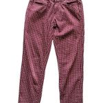 J.Crew Womens burgundy and white print stretch pants, excellent condition, size 28 Photo 0